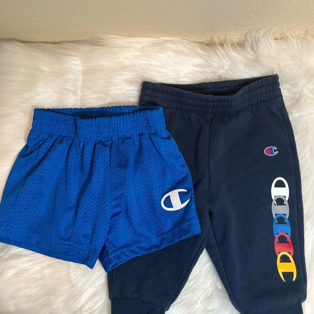 Set Champion Blue 12 Month Baby Jogger Sweatpants and Shorts